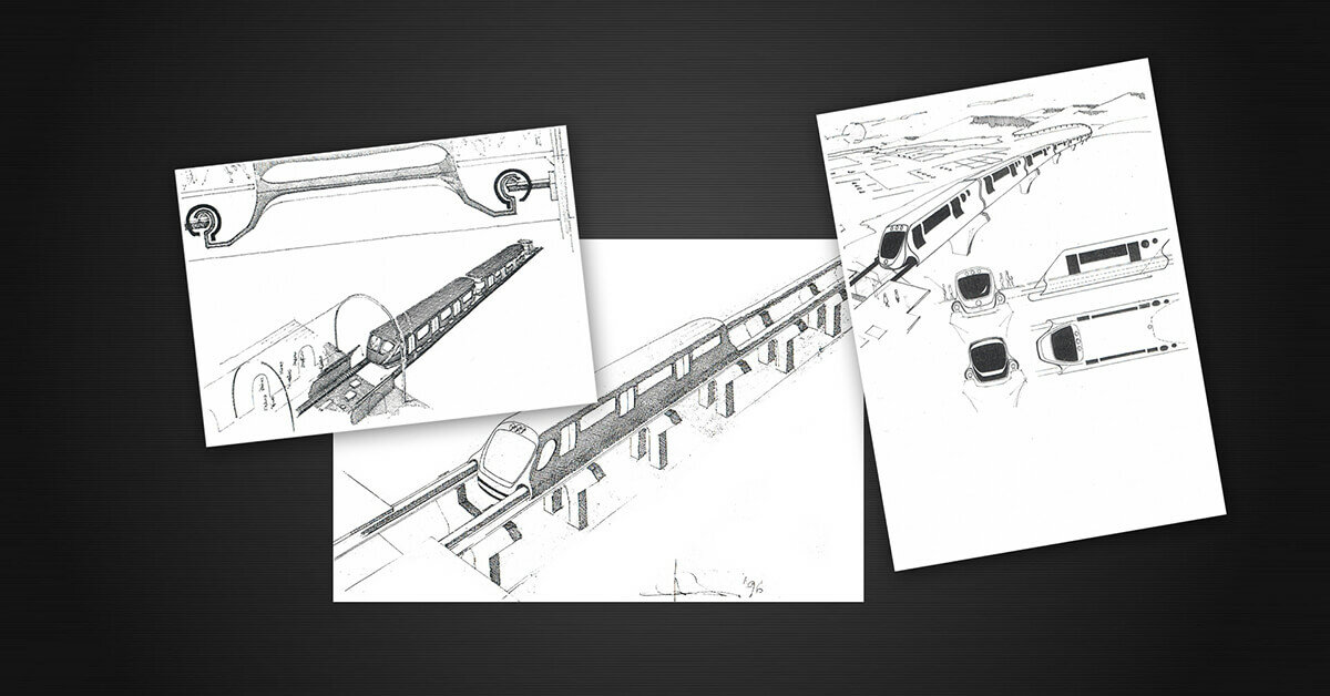More information about "Prototyping magnetic train at Implementum, very thin hatch drawings (1993)"