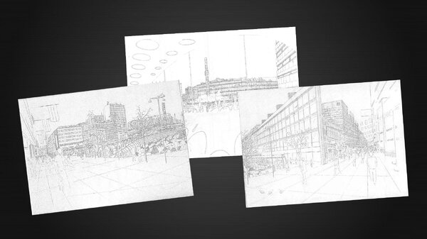 Stockholm Central, sketch drawings (1996)
