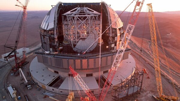 The ELT under construction in January 2025
